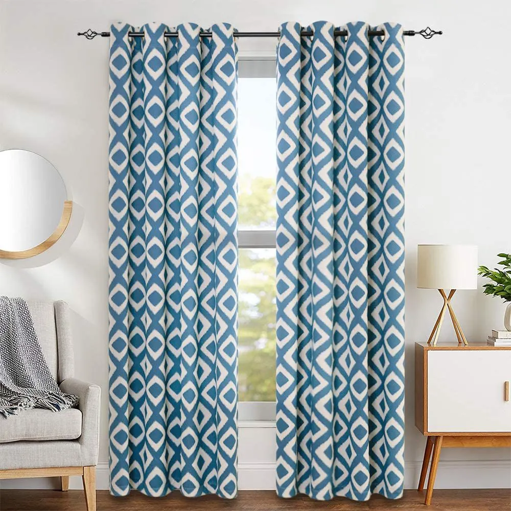 Heavy Satin Blackout (80%) Curtains , Digital printed curtains for door, Pack of 1 Curtain, OGEE