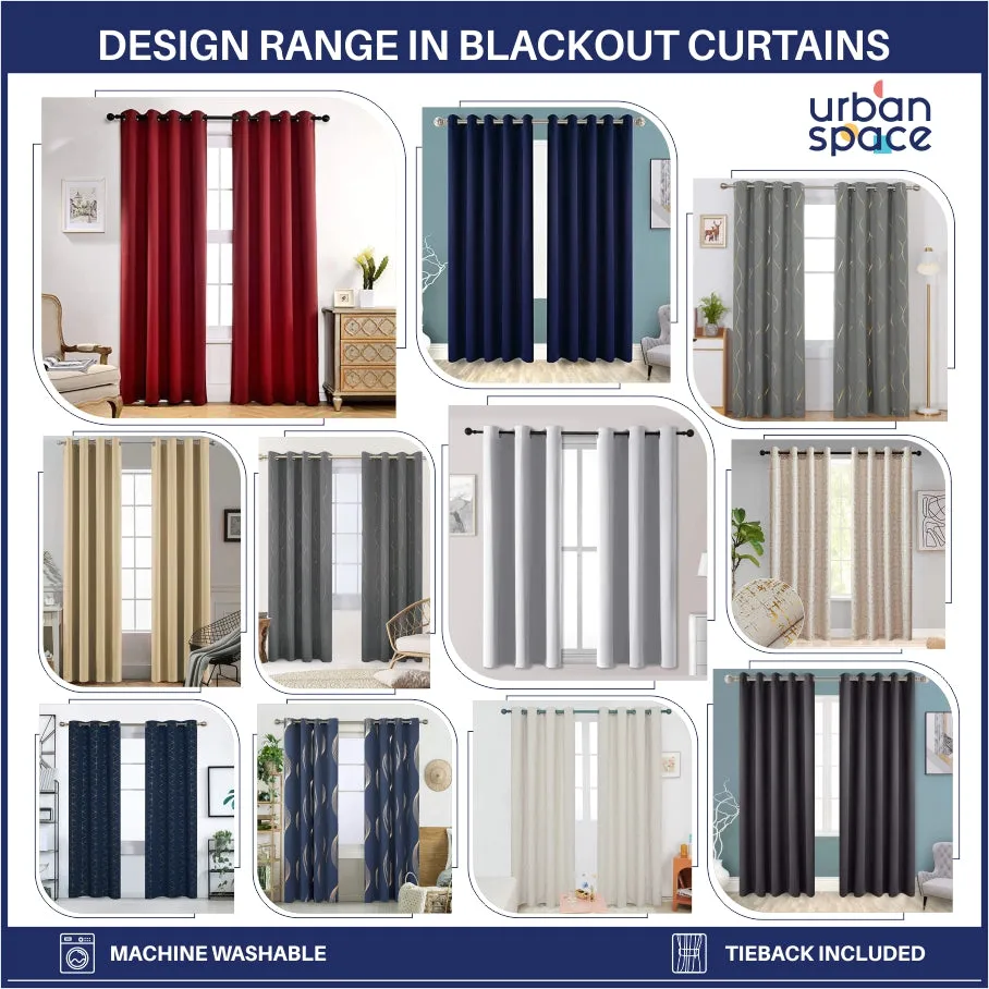 Heavy Satin Blackout (80%) Curtains , Digital printed curtains for door, Pack of 1 Curtain, OGEE