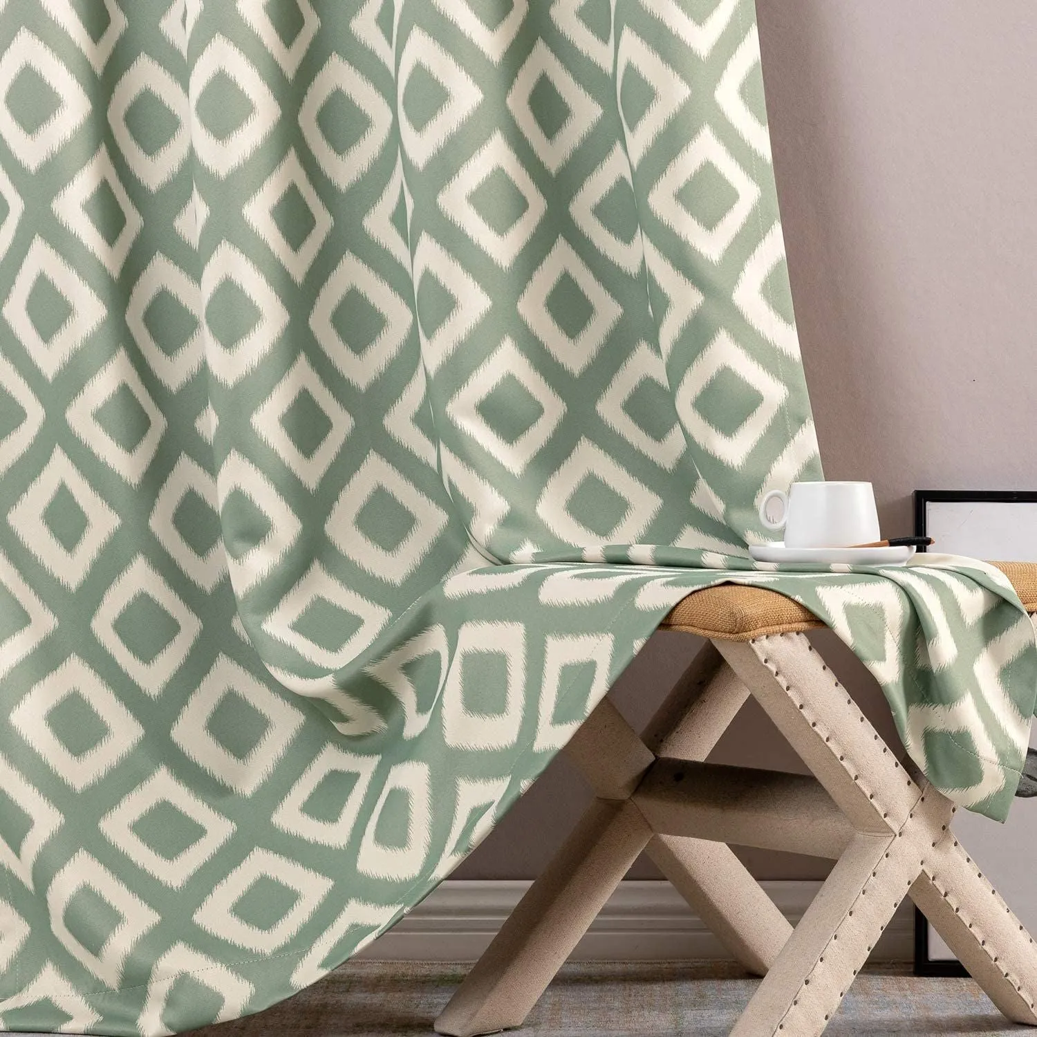 Heavy Satin Blackout (80%) Curtains , Digital printed curtains for door, Pack of 1 Curtain, OGEE