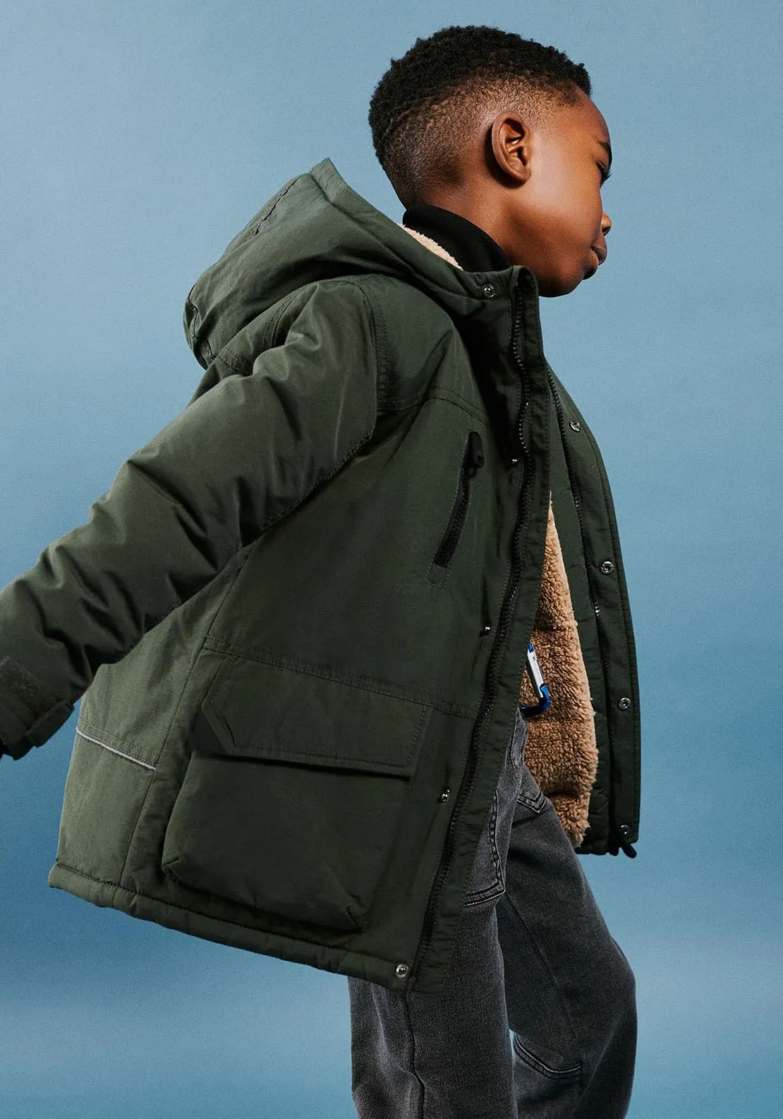 Hooded parka - Green Kakhi