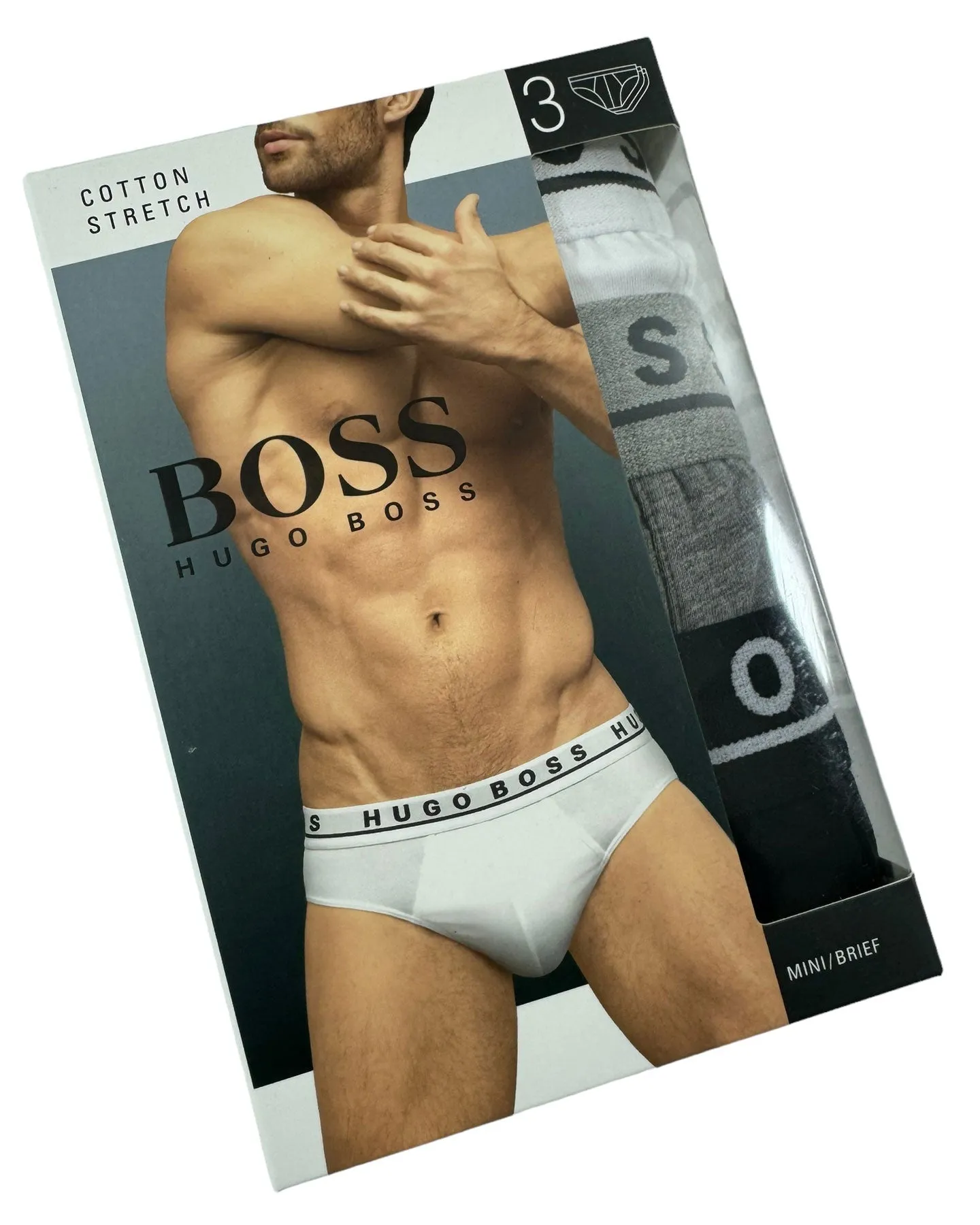 Hugo Boss Men Underwear 3 Pack Stretch Cotton Mini Brief L SALE