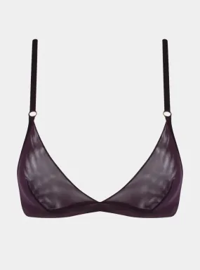 I.D. Line Soft Triangle Fine Brown Mesh Bralette