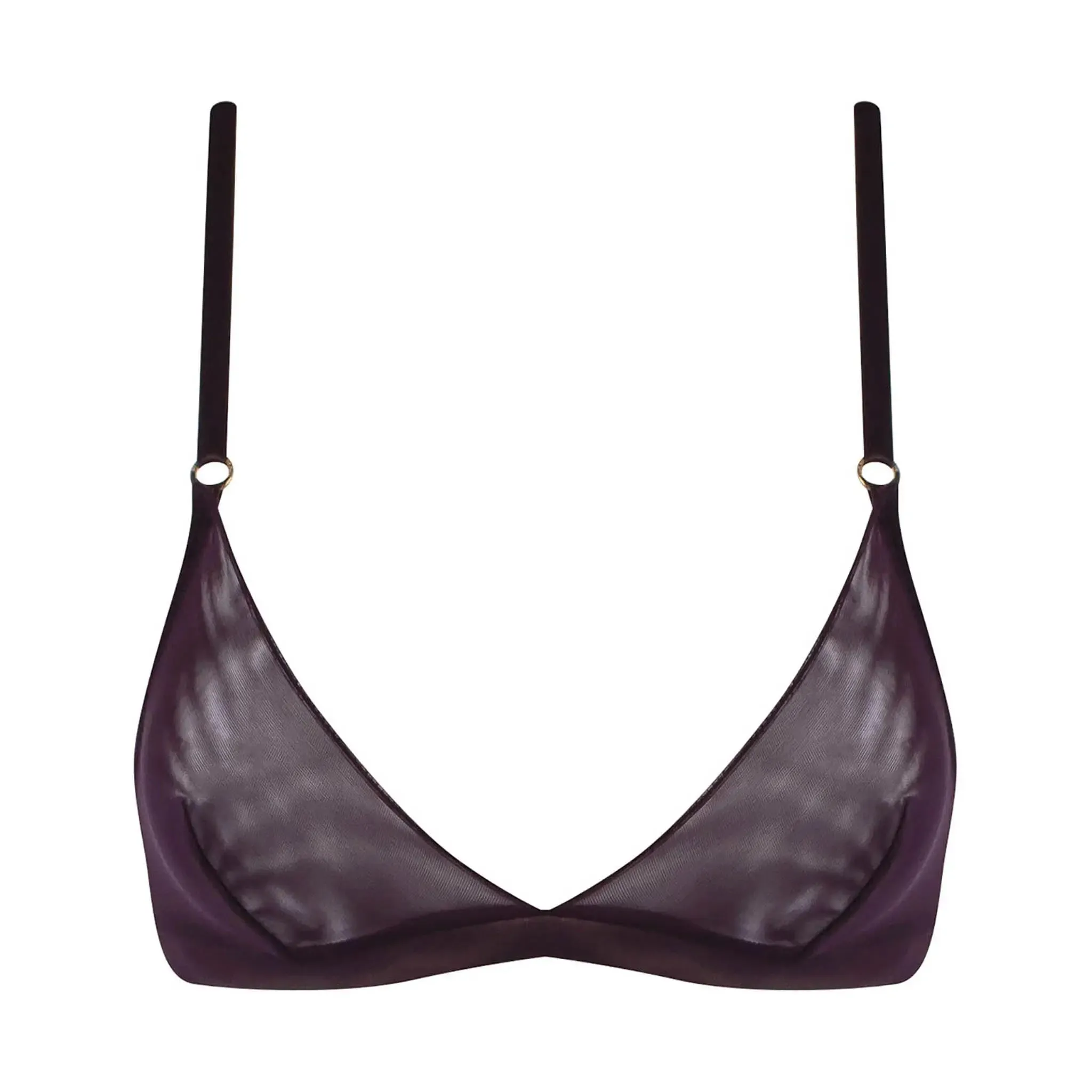 I.D. Line Soft Triangle Fine Brown Mesh Bralette