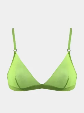 I.D. Line Soft Triangle Fine Green Mesh Bralette
