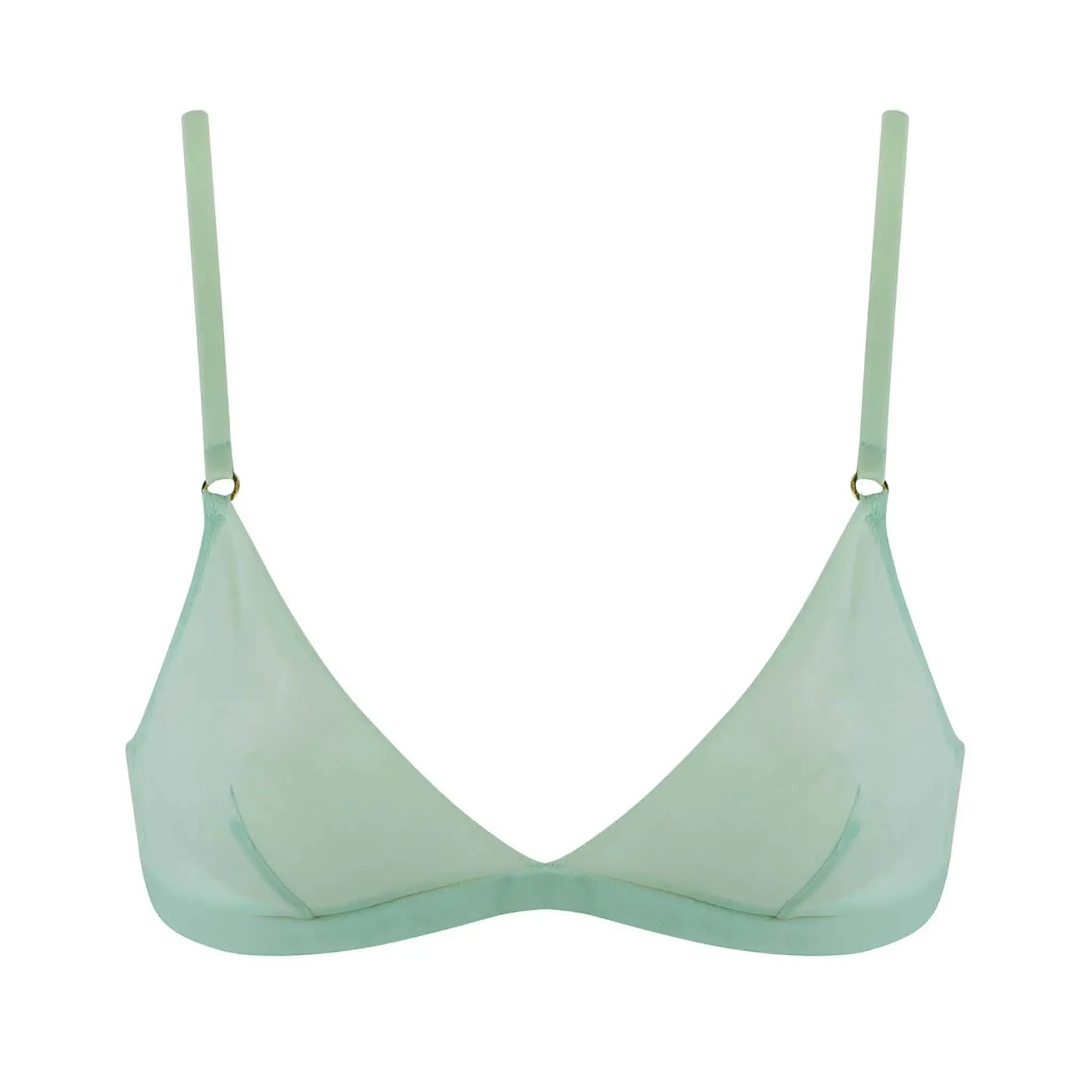 I.D. Line Soft Triangle Fine Mint Cream Mesh Bralette