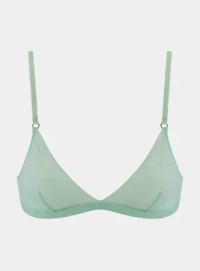 I.D. Line Soft Triangle Fine Mint Cream Mesh Bralette
