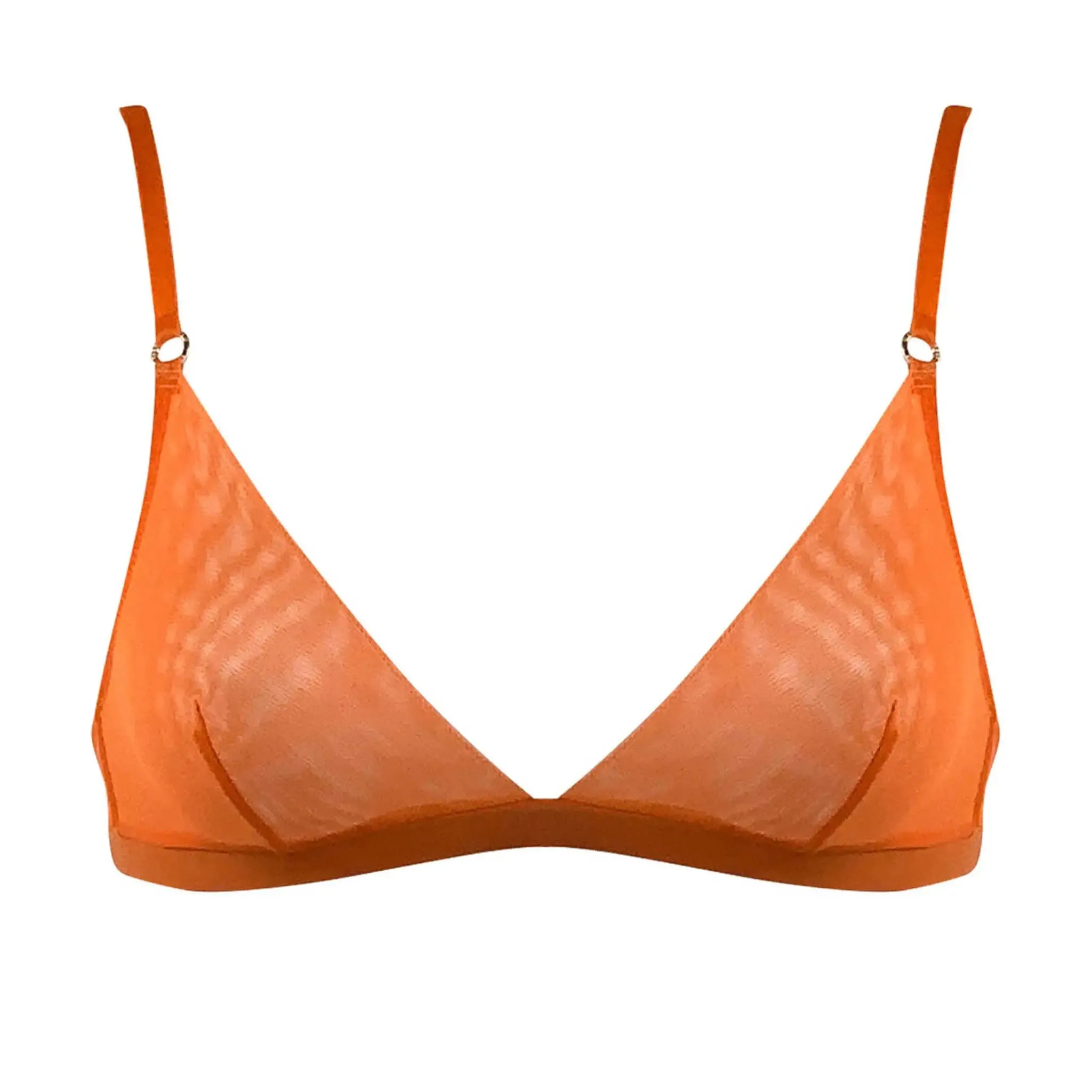 I.D. Line Soft Triangle Fine Orange Mesh Bralette
