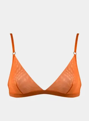 I.D. Line Soft Triangle Fine Orange Mesh Bralette