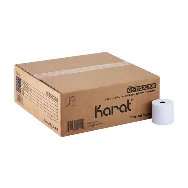 Karat 2 1/4" x 200' Thermal Paper Rolls, White - 50 pcs