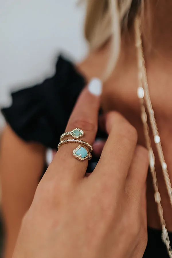 Kendra Scott Tessa Gold Wrap Ring In Light Blue Magnesite