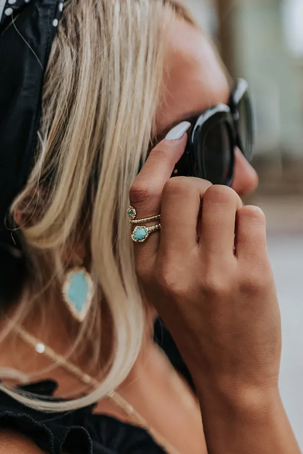 Kendra Scott Tessa Gold Wrap Ring In Light Blue Magnesite