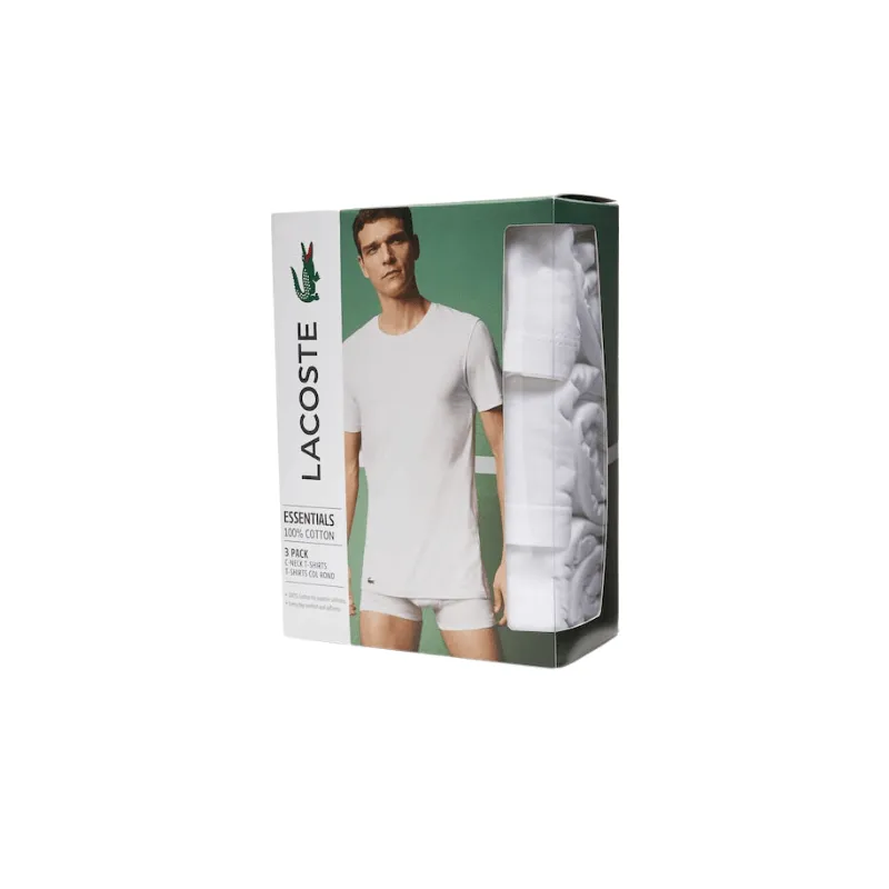 Lacoste Crew Neck Plain Cotton T-shirt Three-Pack - Men's
