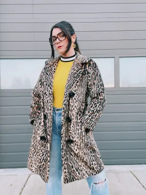 Leopard Print Faux Fur Coat