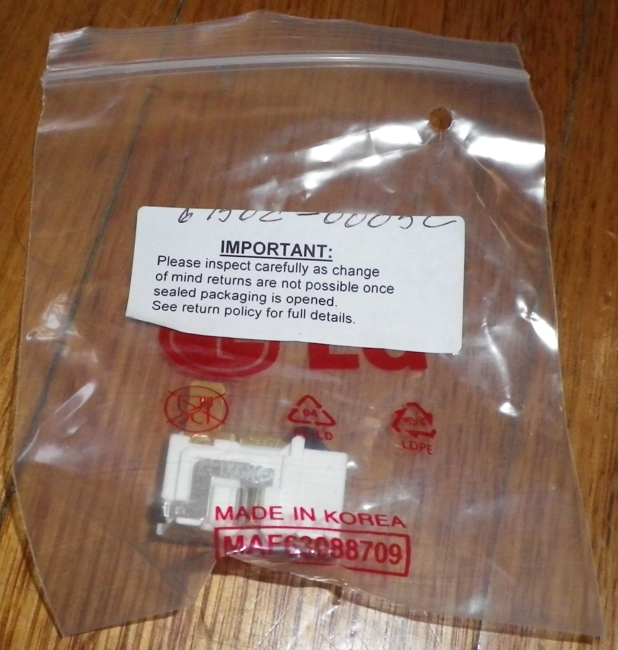 LG Fridge Compressor Overload Cutout - Part # 6750C-0005C, 265RFBYY-520