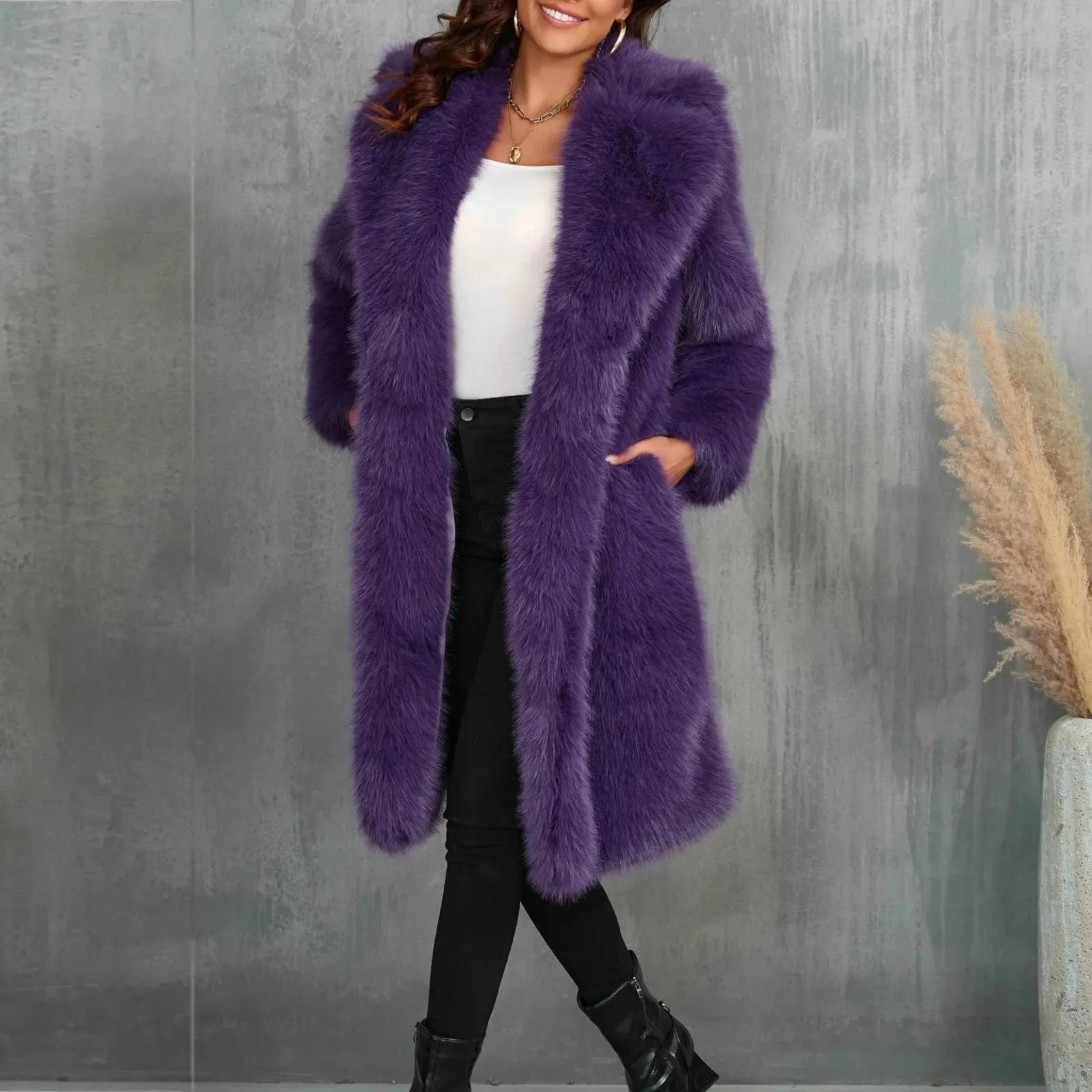 Luxy Mid Faux Fur Coat