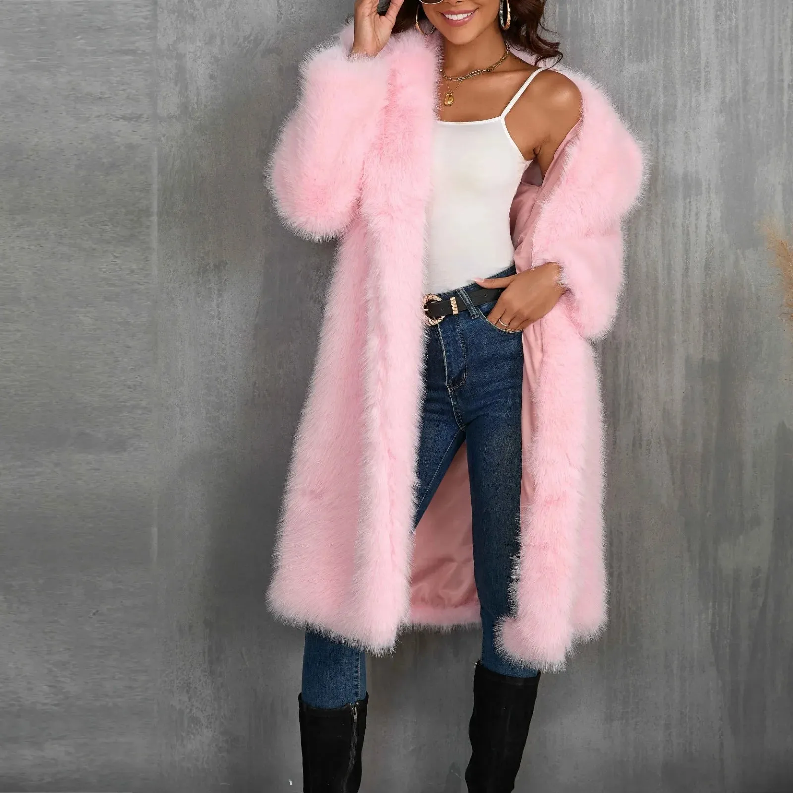 Luxy Mid Faux Fur Coat