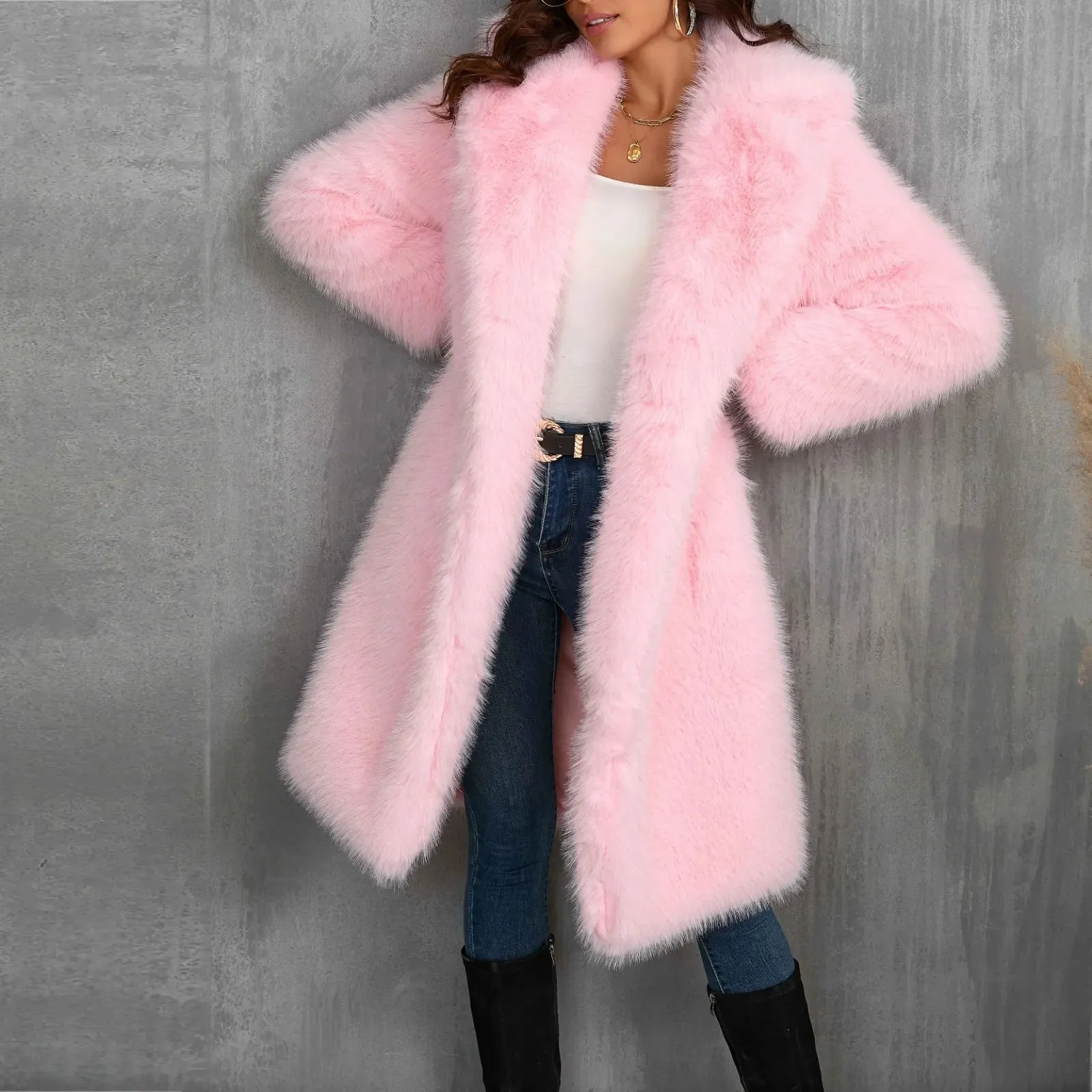 Luxy Mid Faux Fur Coat