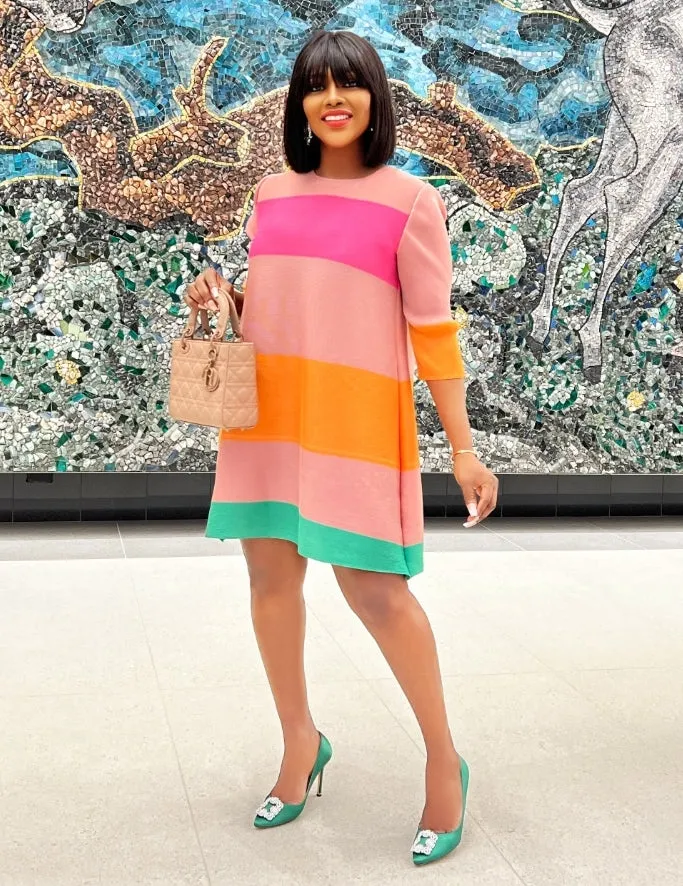 Malinda- Color Block Swing Dress (NEW)