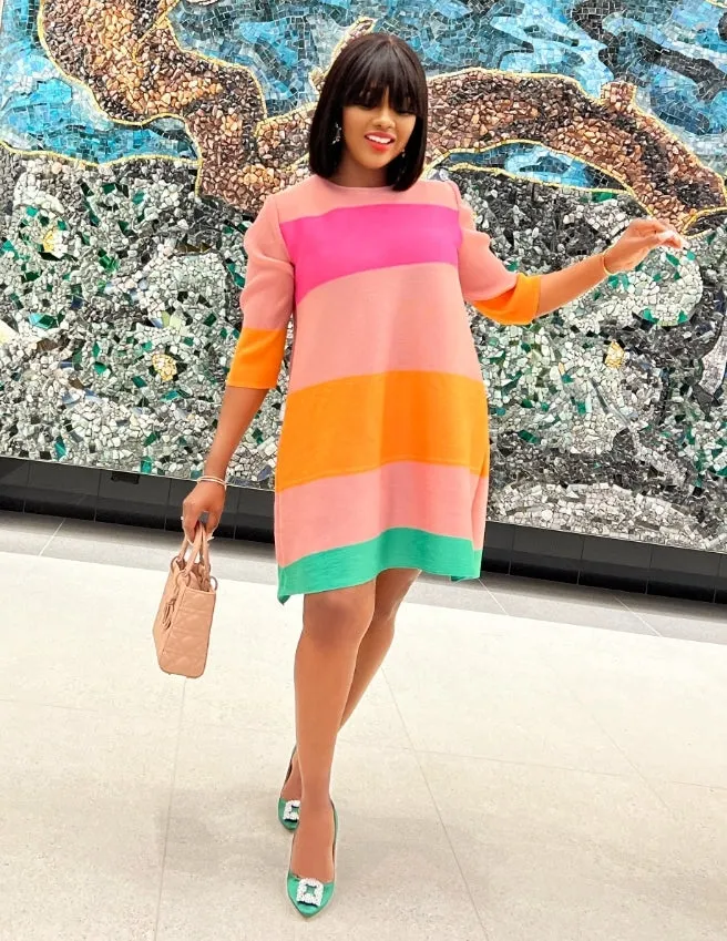 Malinda- Color Block Swing Dress (NEW)