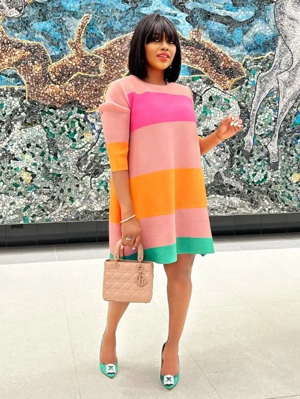 Malinda- Color Block Swing Dress (NEW)