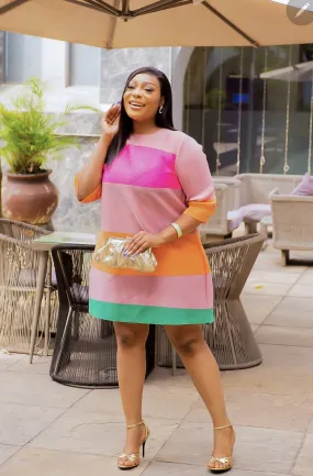 Malinda- Color Block Swing Dress (NEW)
