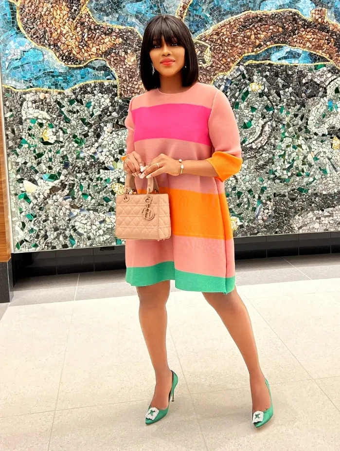 Malinda- Color Block Swing Dress (NEW)