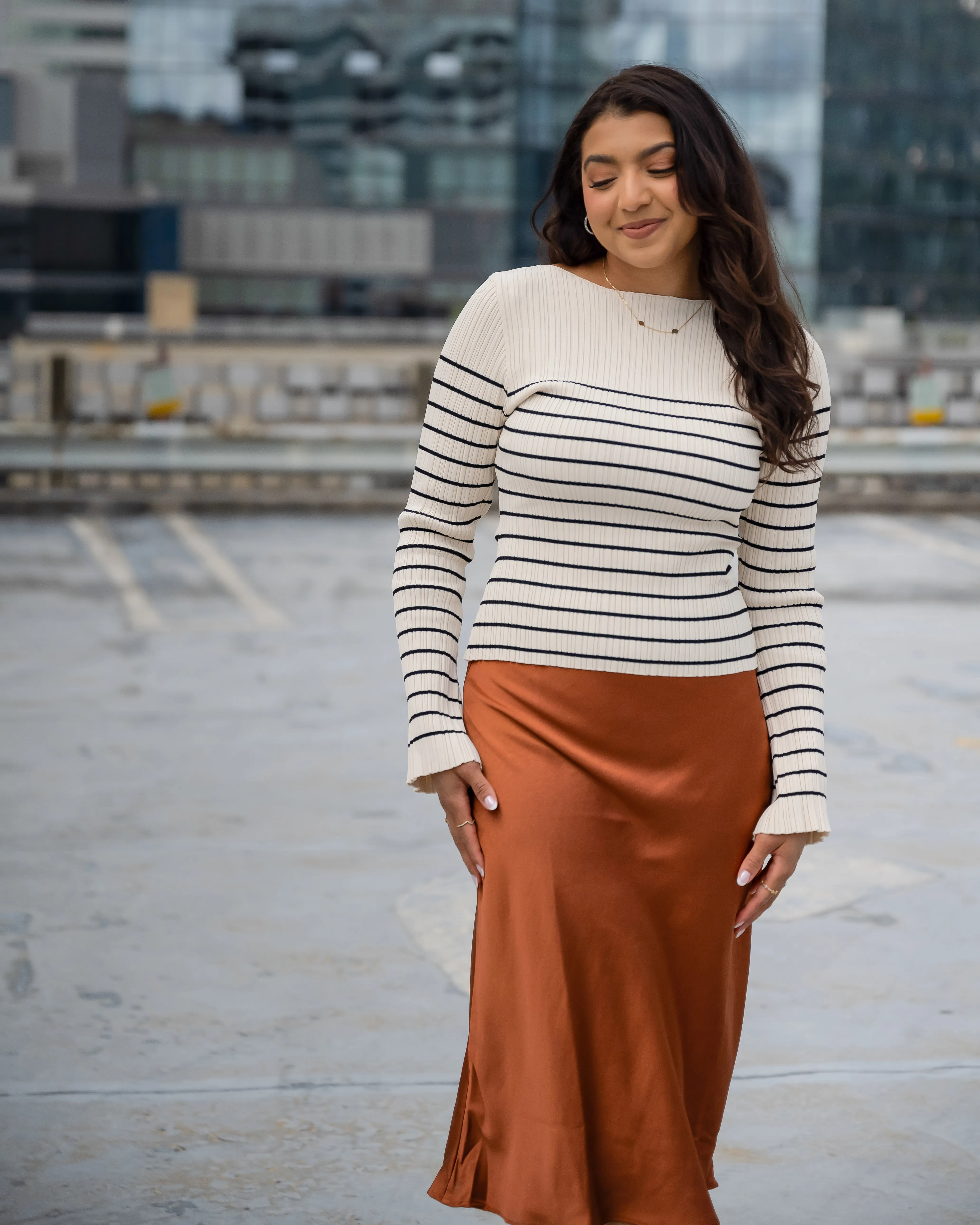 Mandy Copper Satin Skirt