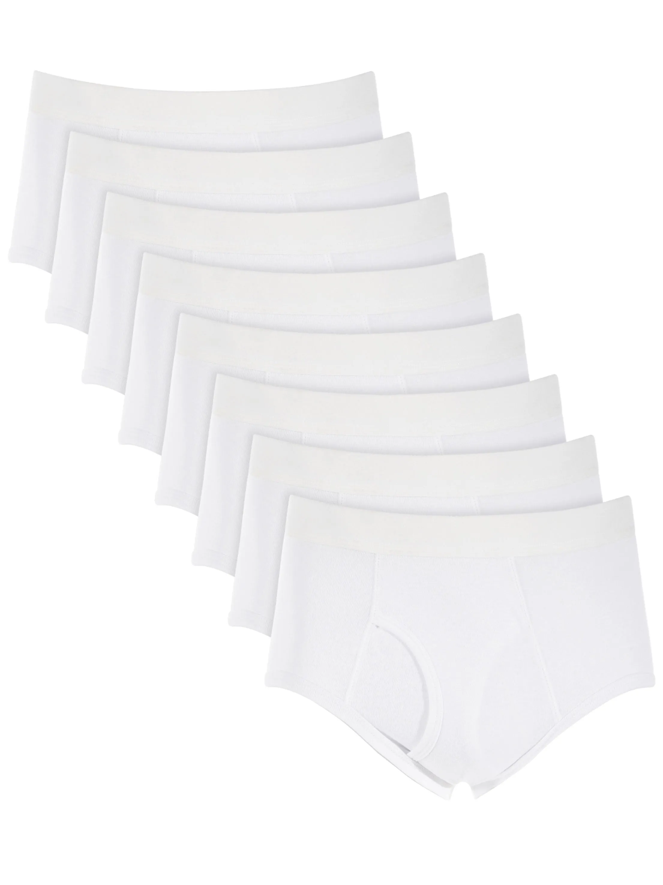 Men's 8 Pack Plain Briefs Set,White