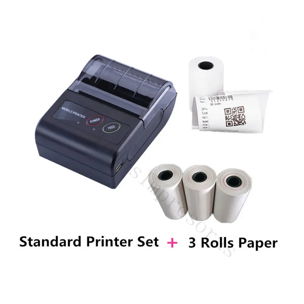 Mini Portable Thermal Printer Wireless Receipt Printer 58mm Ink-free USB BT ESC/POS Windows Android PC Factura Impresora Termica