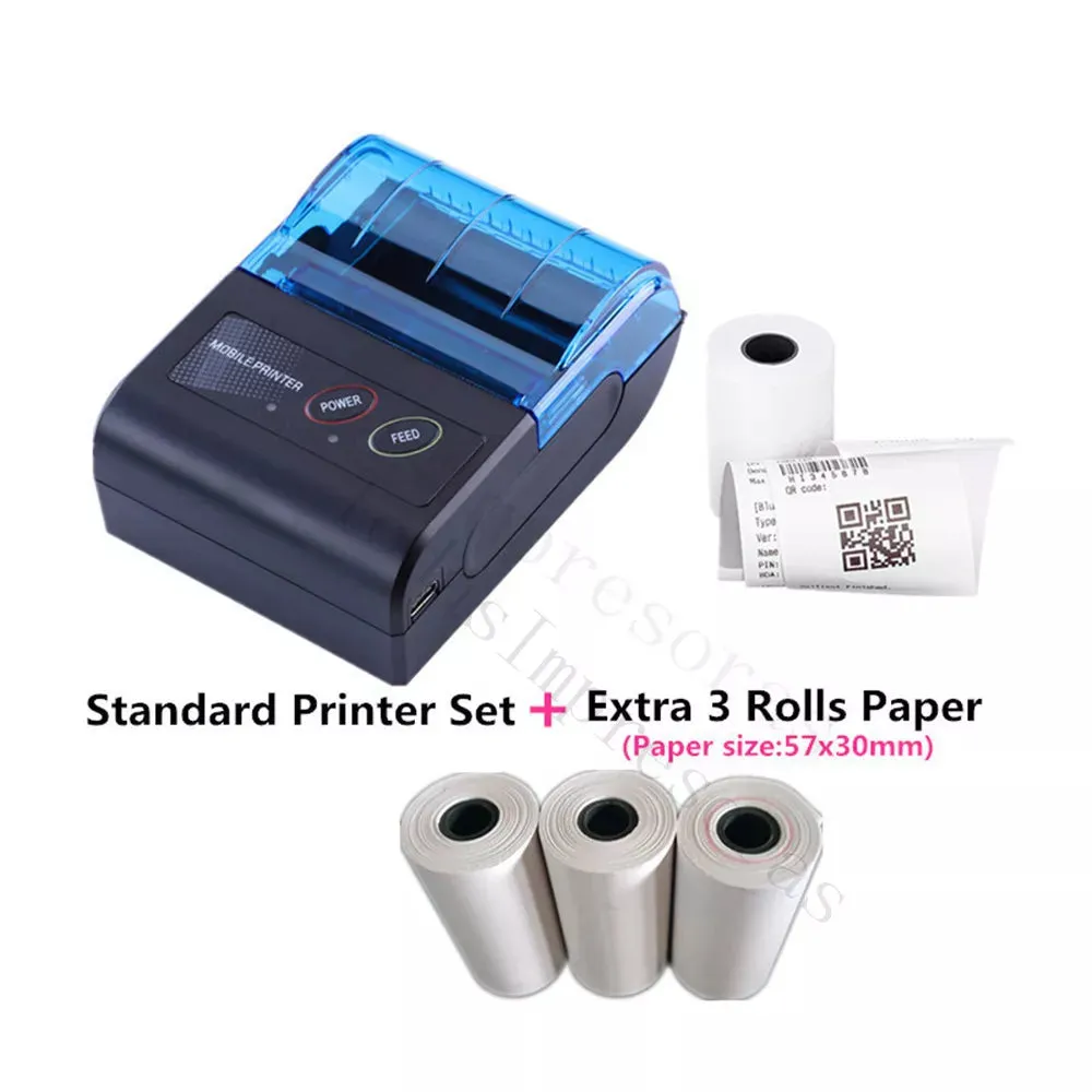 Mini Portable Thermal Printer Wireless Receipt Printer 58mm Ink-free USB BT ESC/POS Windows Android PC Factura Impresora Termica