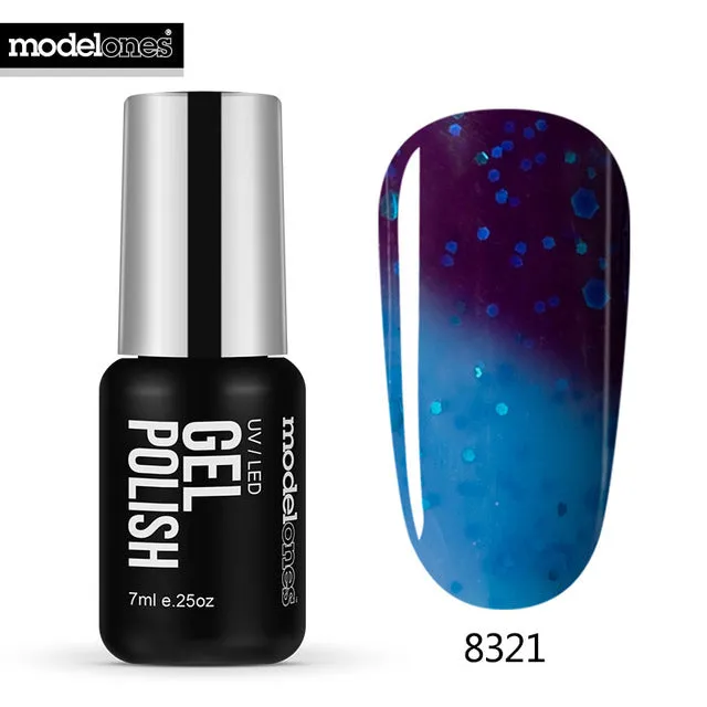 Modelones 7ML Thermal Temperature Change Color Nail Gel Polish Soak Off UV Chameleon Gel Polish Led Nail Polish Hot Yellow Gel