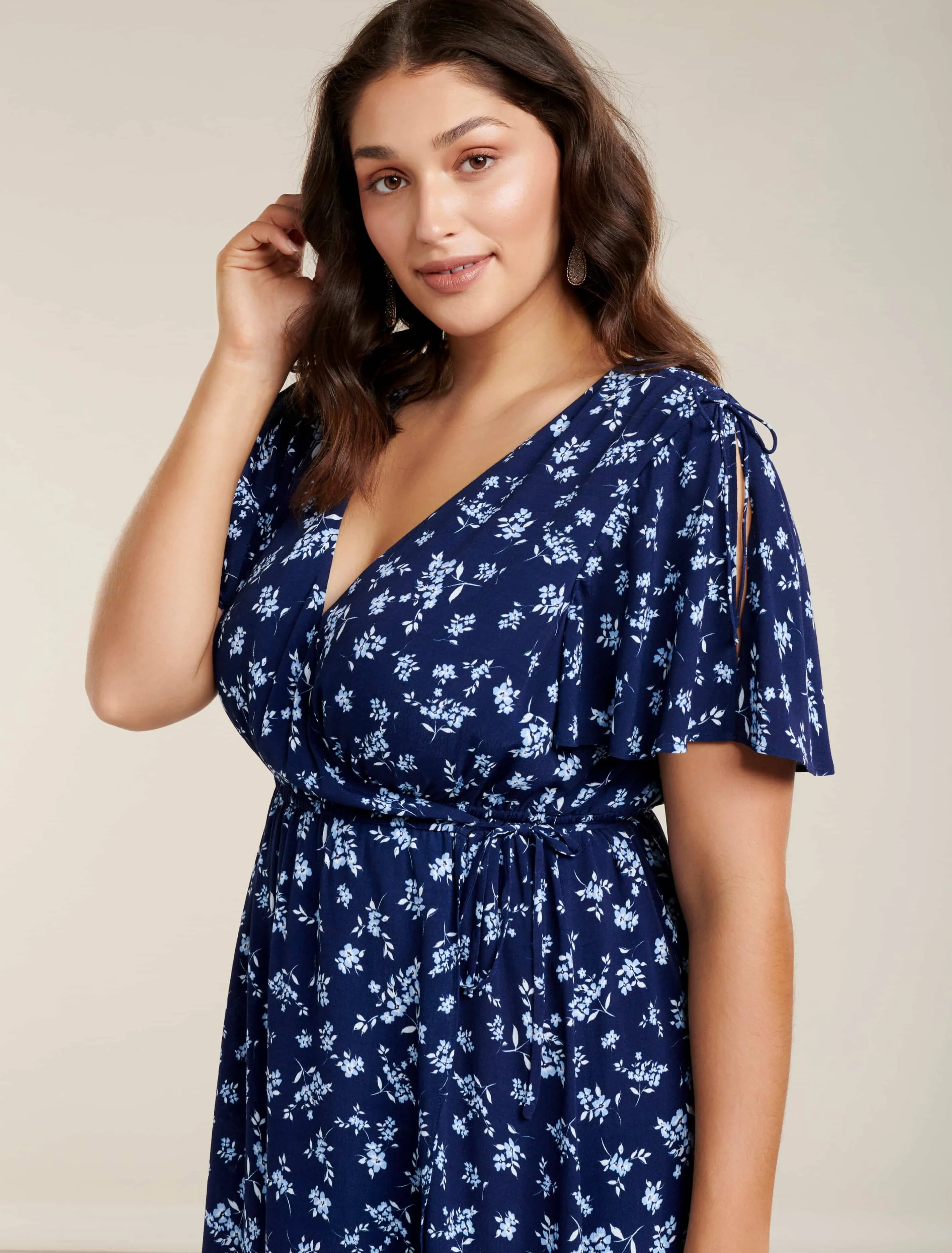 Ollie Shirred Curve Wrap Dress