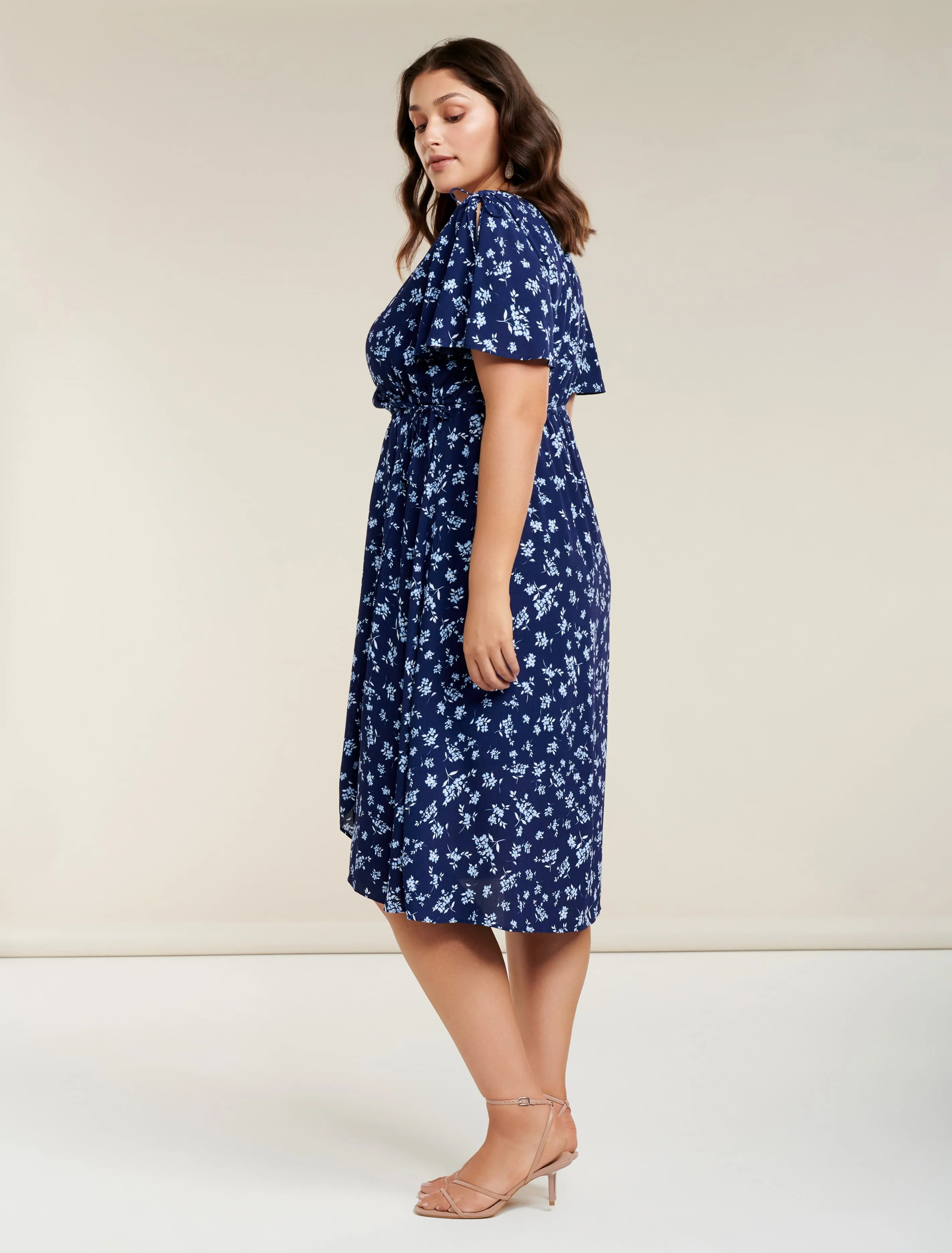Ollie Shirred Curve Wrap Dress