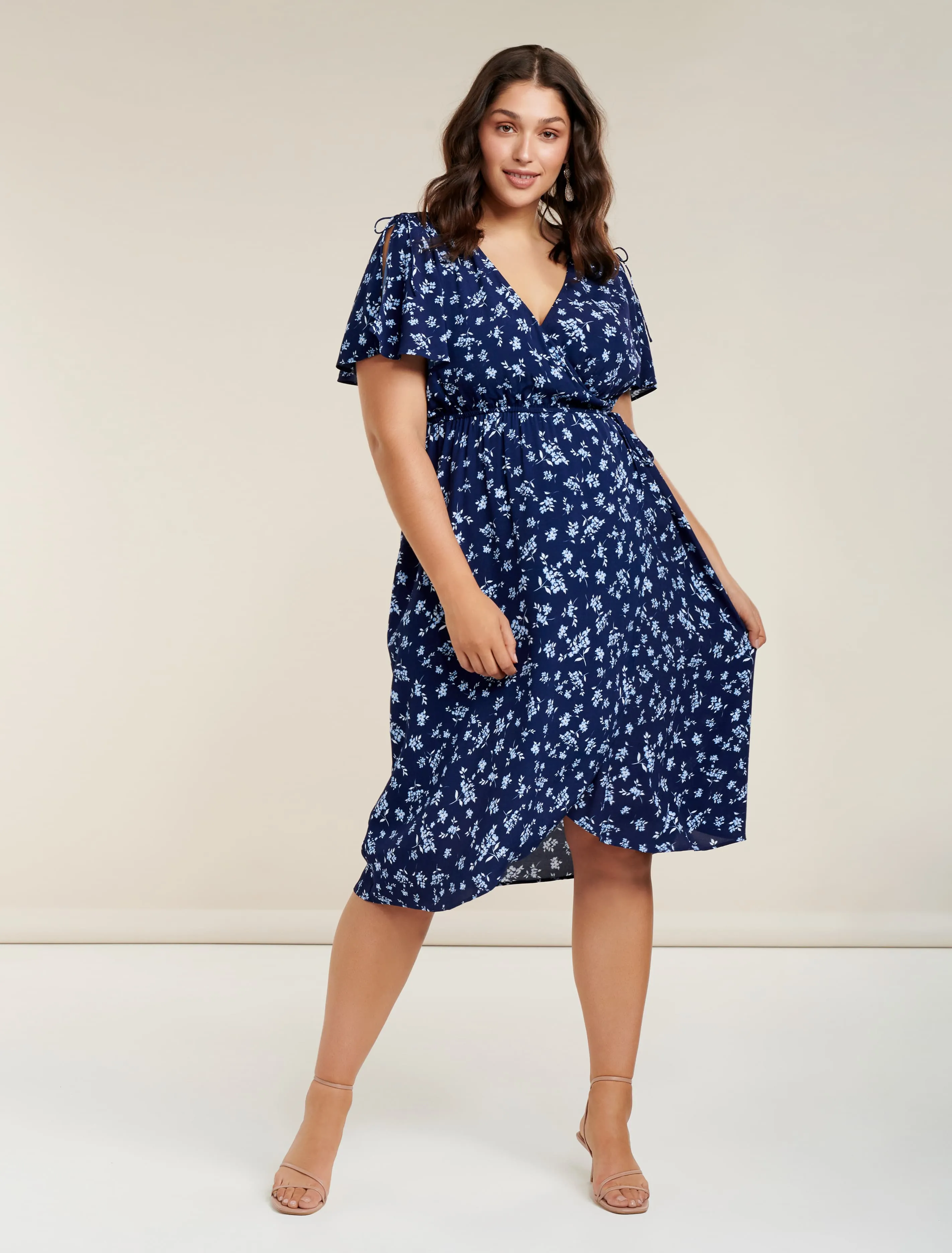 Ollie Shirred Curve Wrap Dress