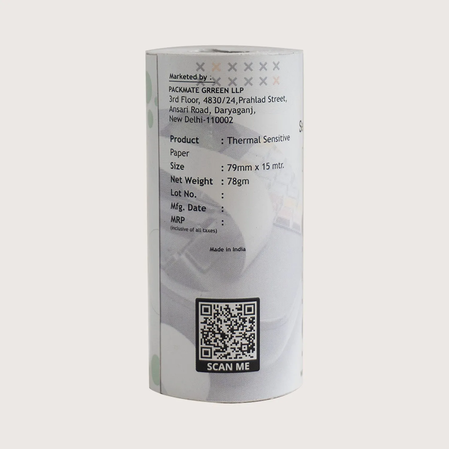 Packmate Thermal paper Roll | 79mm x 15mtr | Pack of 10 Roll
