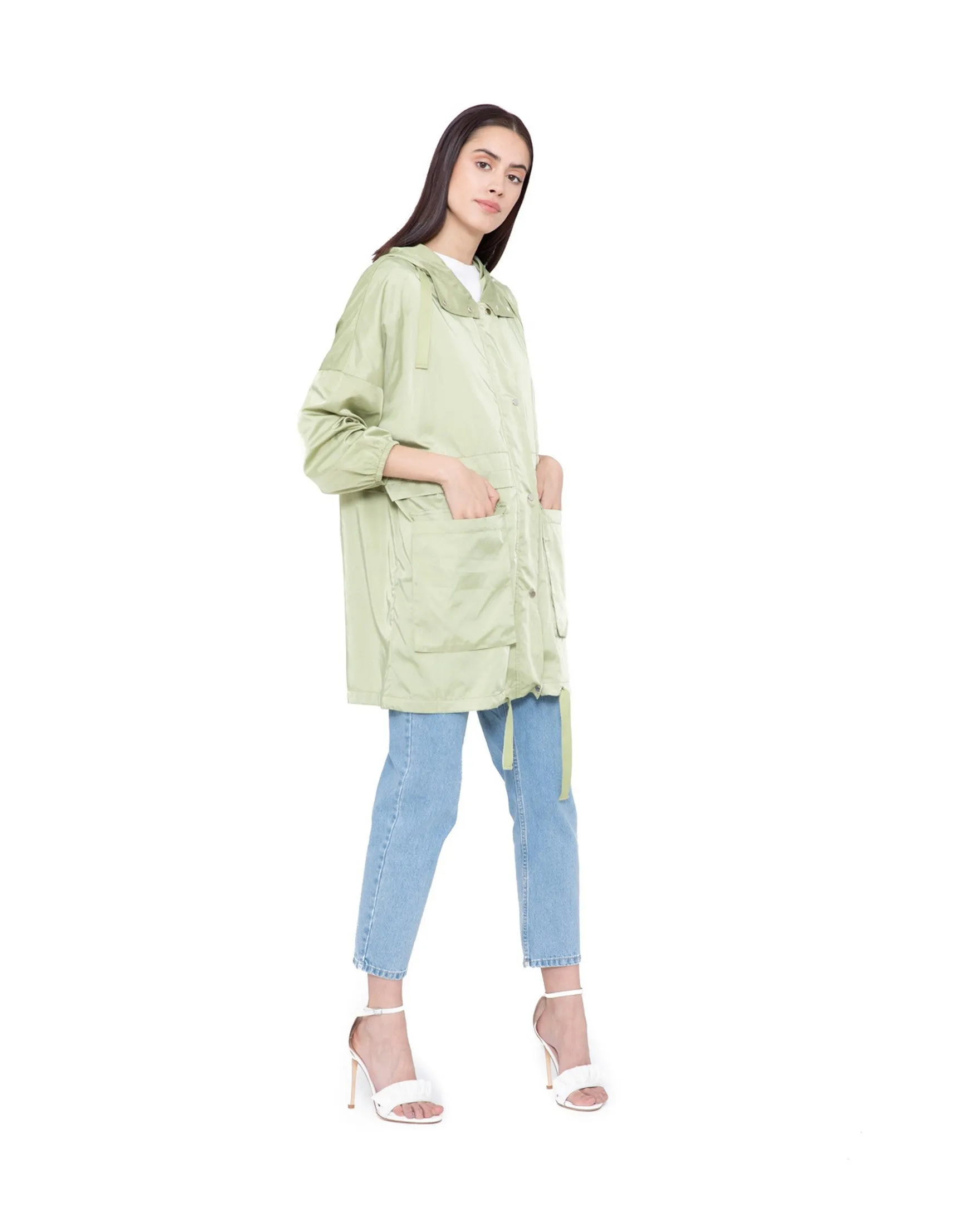 Parka in satin effect GAMBAROGNO
