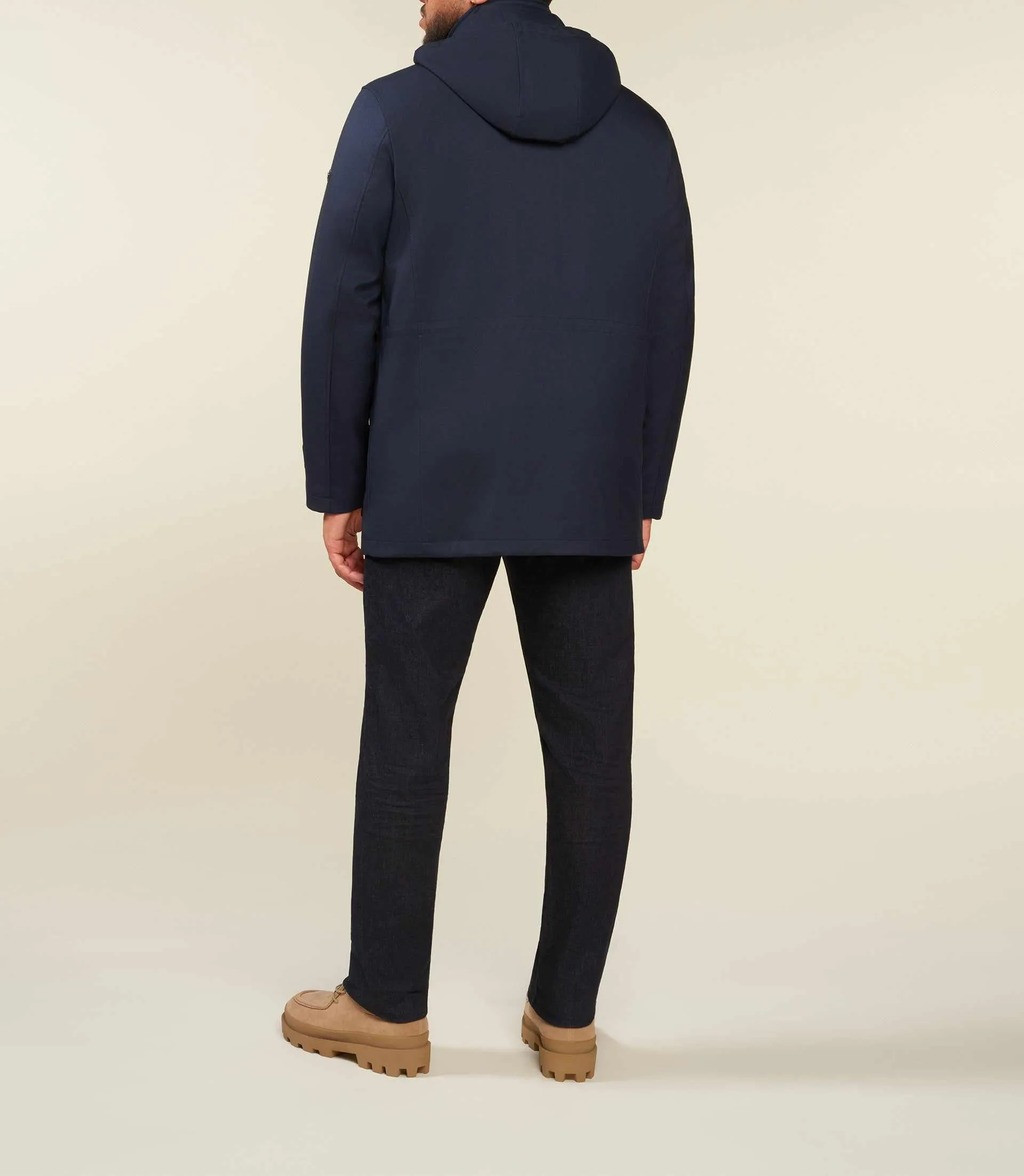 Parka légère à capuche amovible marine ISORBT