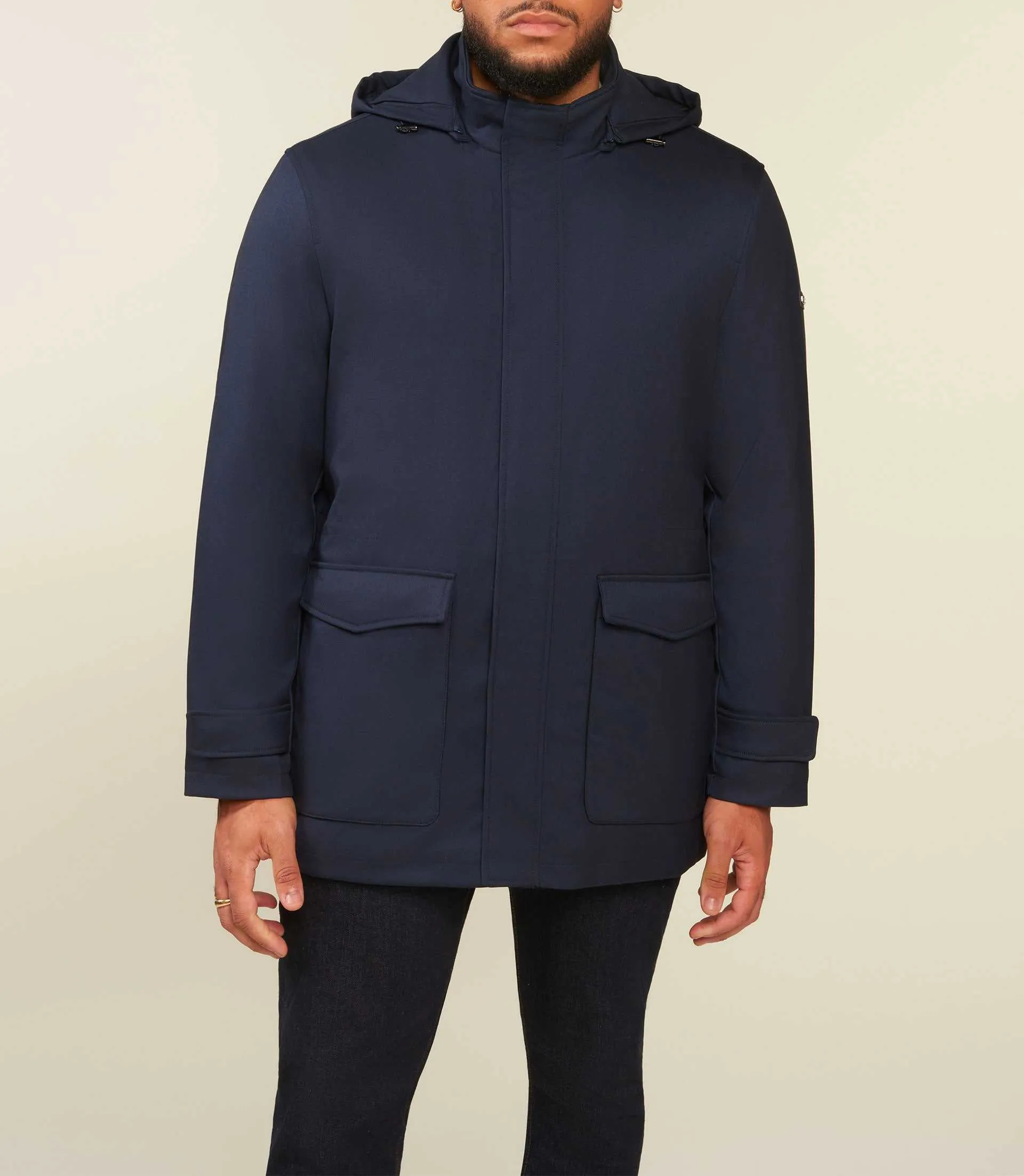 Parka légère à capuche amovible marine ISORBT
