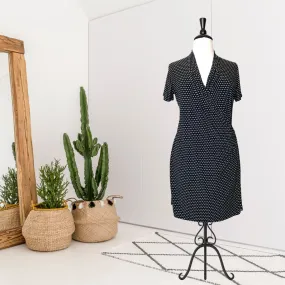Polka Dot Faux Wrap Dress