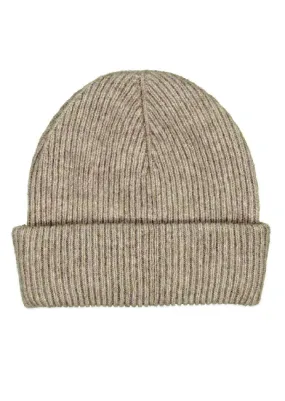 Possum Merino Silk Fine Rib Beanie Mocha