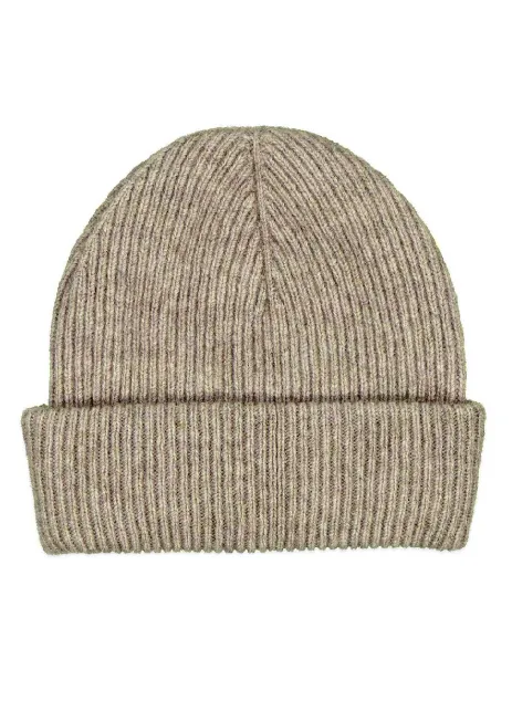Possum Merino Silk Fine Rib Beanie Mocha