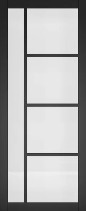 Pre-Assembled Brixton Black Prefinished Clear Glazed Door Set