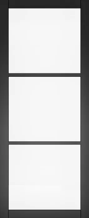 Pre-Assembled Camden Black Prefinished Clear Glazed Door Set