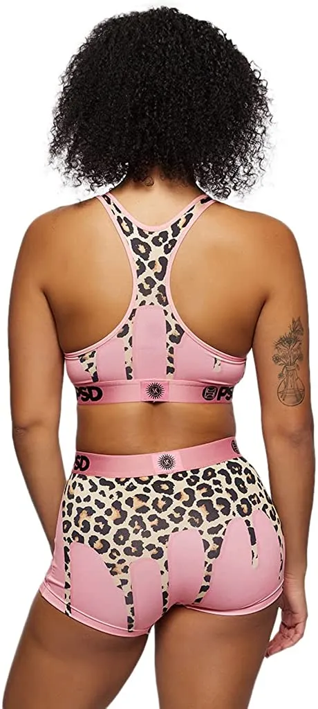 PSD Women's Sports Bra with Stretch Fabric - Multi/Sr Cheetah Drip Sb