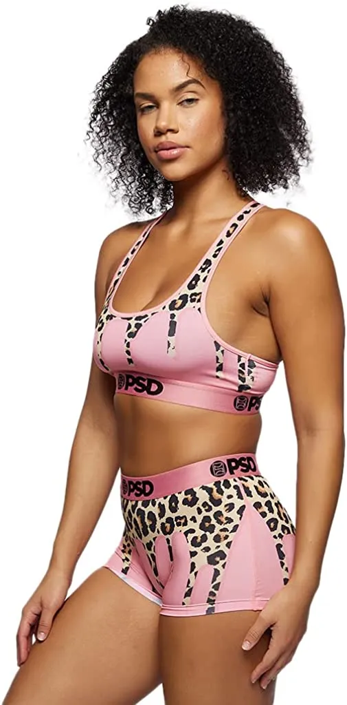 PSD Women's Sports Bra with Stretch Fabric - Multi/Sr Cheetah Drip Sb