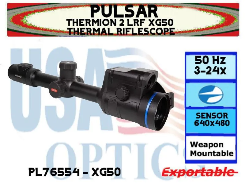 PULSAR, PL76554, THERMION 2 LRF XG50 THERMAL RIFLESCOPE