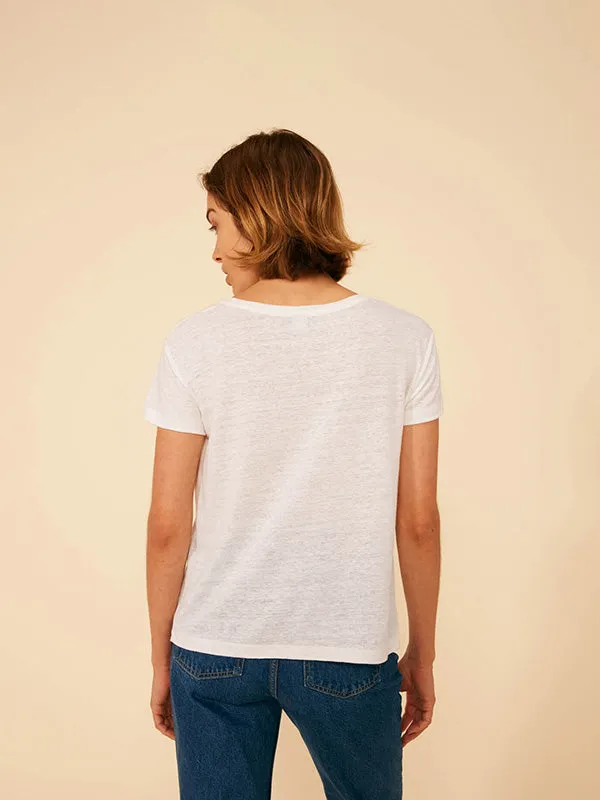 Round-neck Linen T-shirt