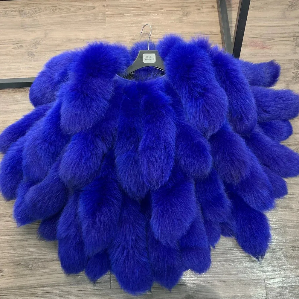 Shawl Fur Jacket Natural And Real Fur