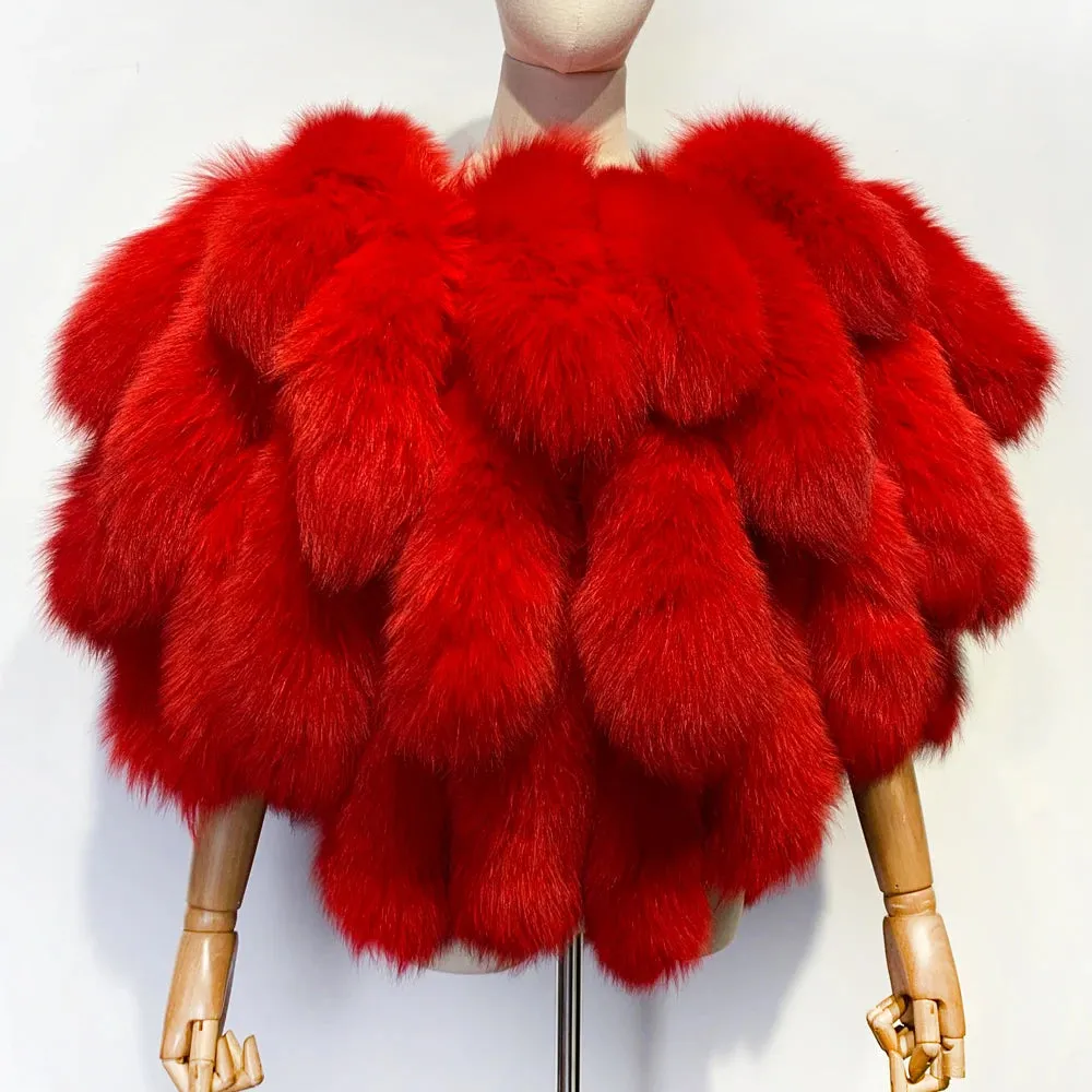 Shawl Fur Jacket Natural And Real Fur