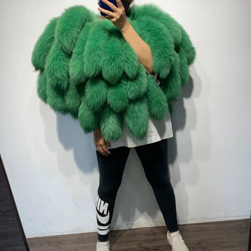 Shawl Fur Jacket Natural And Real Fur